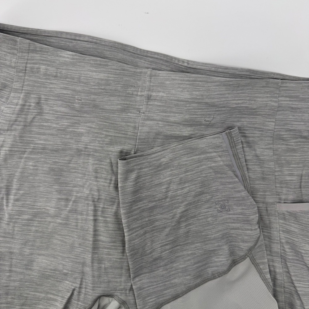 Lululemon Athletic Tights Men XL Gray Space Dye Mesh Pockets Running Leggings